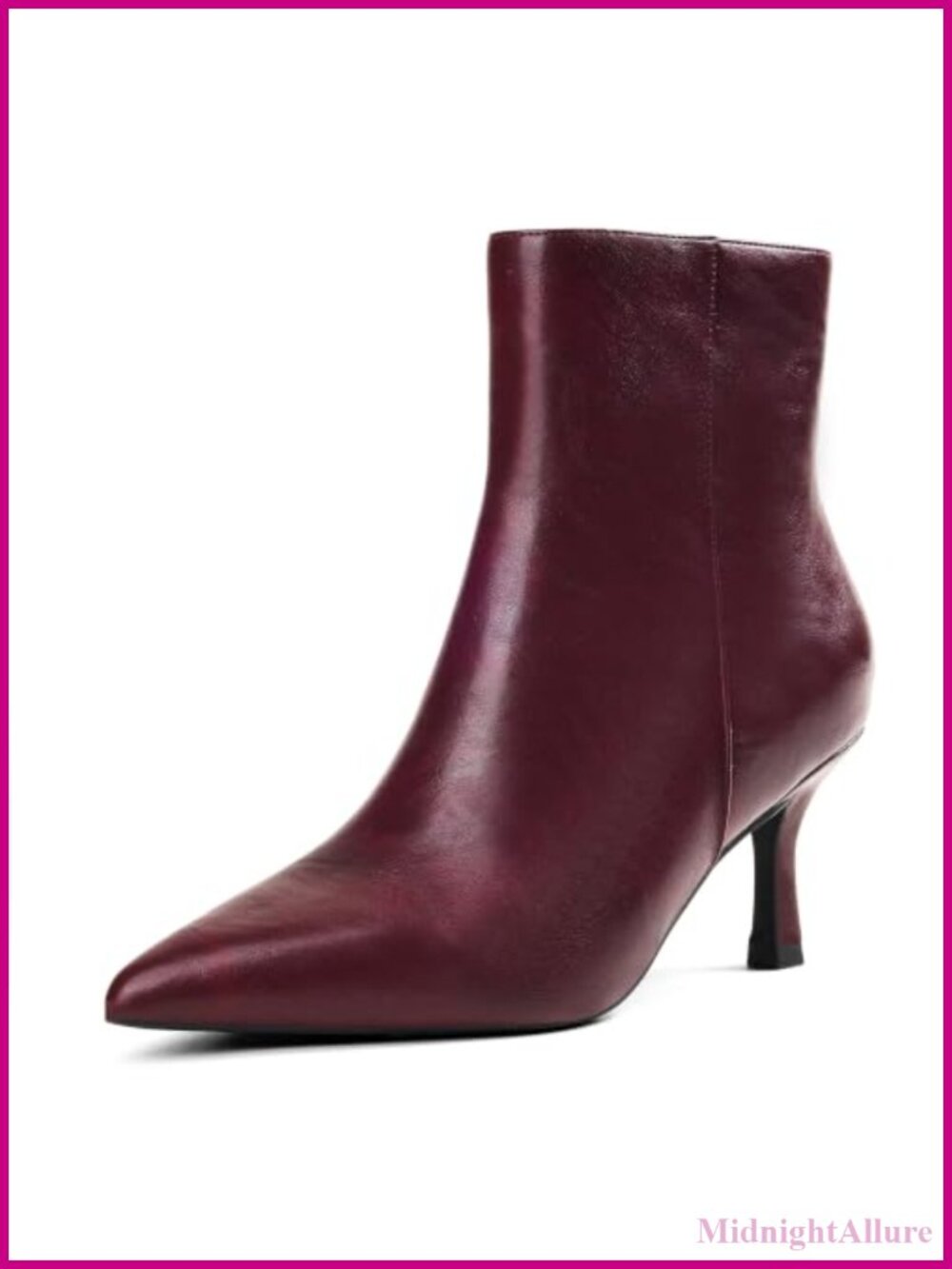 Women's 3 Inch Kitten Heel Pointed Toe Ankle Booties with Side Zipper